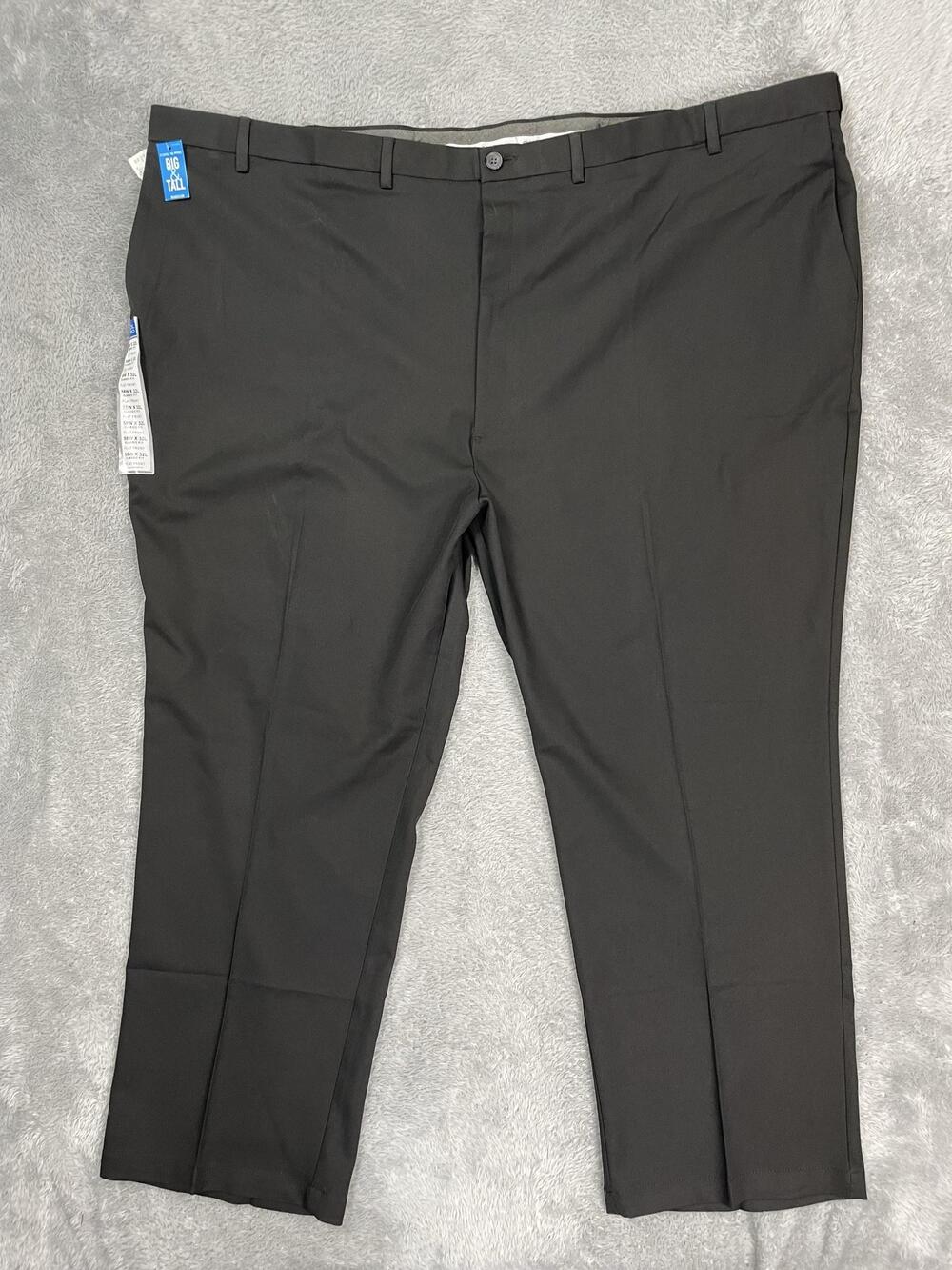 Haggar Cool 18 Pro Dress Pants Mens 58x32 Black Big & Tall Classic Stretch NWT